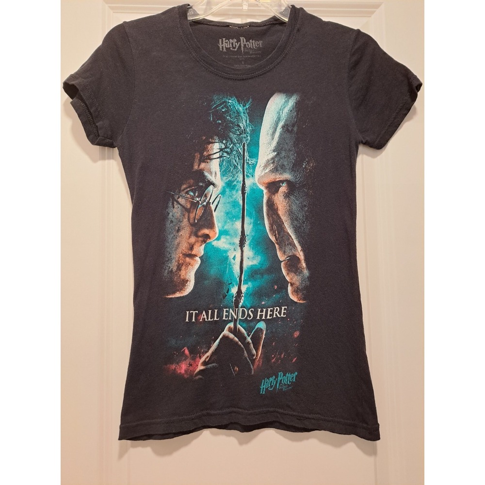 Harry Potter Deathly Hallows‎ Black Voldemort Short Sleeve T Shirt Size S
